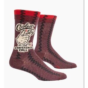 NWT Blue Q Coolest Guy On The Conference Call Funny Men Crew Socks One Size 7-12